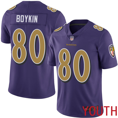 Baltimore Ravens Limited Purple Youth Miles Boykin Jersey NFL Football 80 Rush Vapor Untouchable